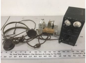 A Lot Of Vintage Radio Parts, Headphones