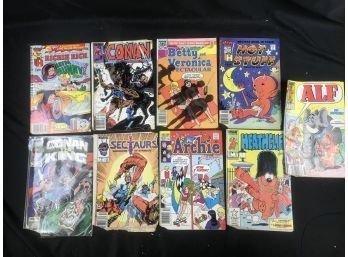 9 Damaged Vintage Comics 1980s, Assorted Titles, See Pics