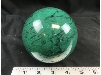 Heavy Polished Stone Ball,  Approximately 4 Inches Across