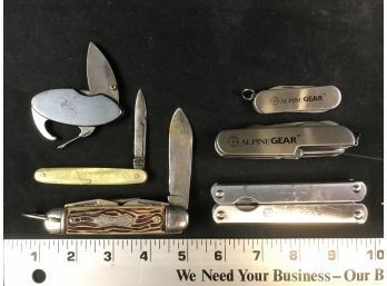 6 Pocket Knives Or Pocket Tools, Alpine Gear, Forest Master, Master, See Pics