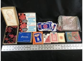 Playing Cards And Checker Sets