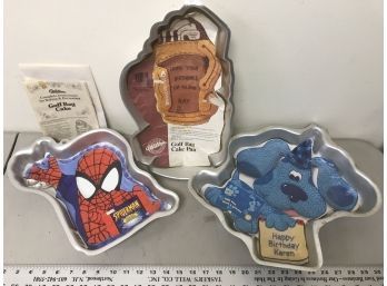 3 Cake Pans, Spider-Man, Blues Clues, Golf Bag