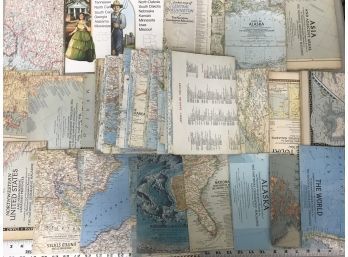 Collection Of National Geographic Maps, Over 70, Many From The 1950s On Up