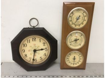 Seth Thomas Clock #2516 And Thermometer