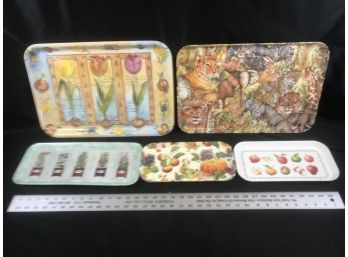 5 Decorative Plastic Trays, Made In Italy
