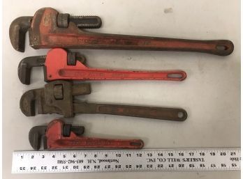 4 Pipe Wrenches 12 Inches To 24 Inches