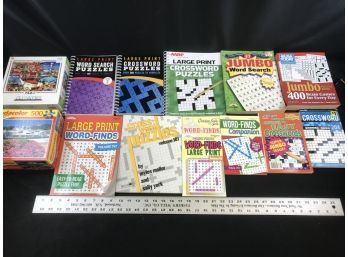 Lot Of Crossword Puzzles And 2 Open Box Puzzles