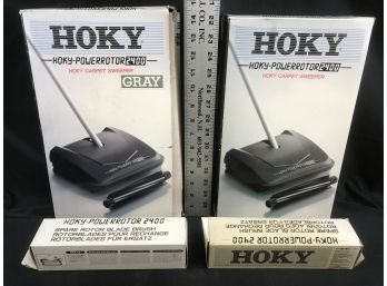 2 Hoky Carpet Sweepers With Spare Brush