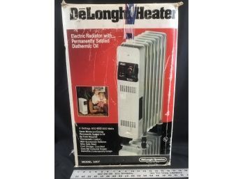 DeLonghi Electric Radiator Heater, Three Settings, #5307, Tested And Works Great, Nice Condition