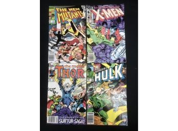 4 Vintage Comics 1970-80s, X-Men, Hulk, Thor, New Mutants, See Pics