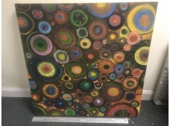 Original Artwork, Colorful Circles, Approximately 40 X 40