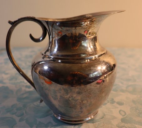 Lot 192- Baronet Plate Silver Pitcher Ornate Handle