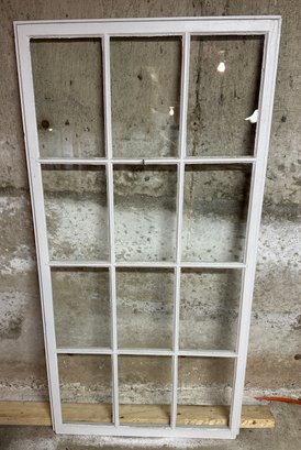 Lot 364- Large Country Single Pane Window - Painted White - Nice Condition!