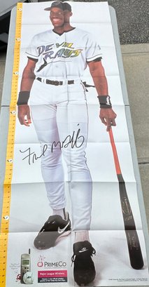 Lot 601- LIFE SIZED  1998 Tampa Bay Devil Rays Fred McGriff Litho Poster - MLB Baseball