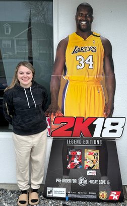 Lot 603 - Shaquille ONeil 2k18 Promo Cardboard Cutout - Life Size! Lakers Basketball
