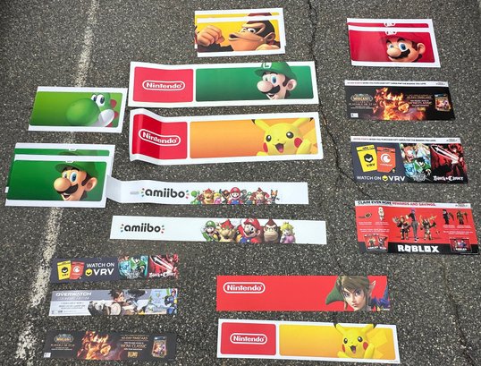 Lot 605 - Lot Of 19 Gaming Display Posters - Nintendo