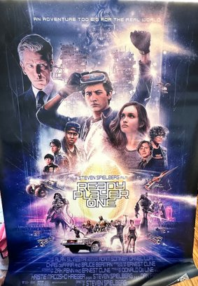 Lot 633 - Giant Steven Spielberg Film - Ready Player One Movie Theatre Poster WOW! 48x70