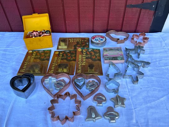 Lot 428- Vintage Cookie Cutters Lot - Decorating - Some Still In Original Packages- Copper