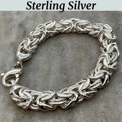 Lot 66SES- Milor Sterling Silver Heavy Bracelet - Made In Italy