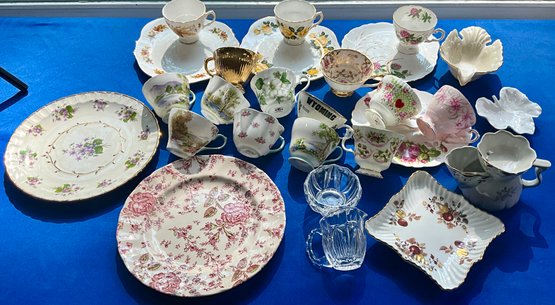 Lot 28- Luncheon Plate Tea Cup Sets - Single Cups - Shelley - Royal Albert - Spode Dish - Ironstone