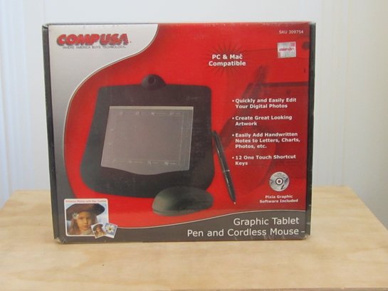 Lot 128 - NEW: CompUSA - Graphic Tablet Pen & Cordless Mouse SKU309754