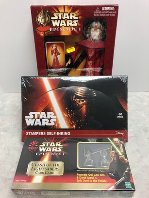Lot 514 - Star Wars Episode 1 Clash Of The Lightsabers Card Game - Disney Stampers - Hasbro Queen Amidala 1998