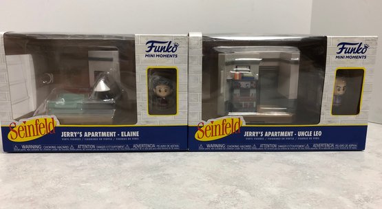 Lot 533 - Lot Of 2 - Seinfeld Jerry's Apartment Uncle Leo - Elaine - Sealed Boxes Funko Mini Moments