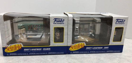 Lot 541- Seinfeld Funko Mini Moments Jerry's Apartment - Kramer & Jerry - Brand New Sealed Boxes