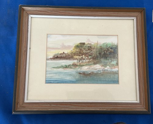 Lot 439- Backwater Castine Maine Original Watercolor By Jim Atkins