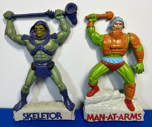 Lot 70- Masters Of The Universe 1984 3D Wall Decorations! Skeleton & Man-at-arms