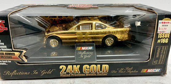 Lot 36- NEW! NASCAR 24K Gold Plated Precious Metals Series Die Cast Replica Car In Box