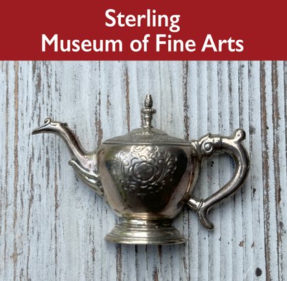 Lot 347SES- Sterling Silver Museum Of Fine Arts Teapot Pin - MFA