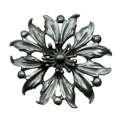 Lot 368- Statement Piece - Costume Silver Vintage Large Flower Brooch Pin
