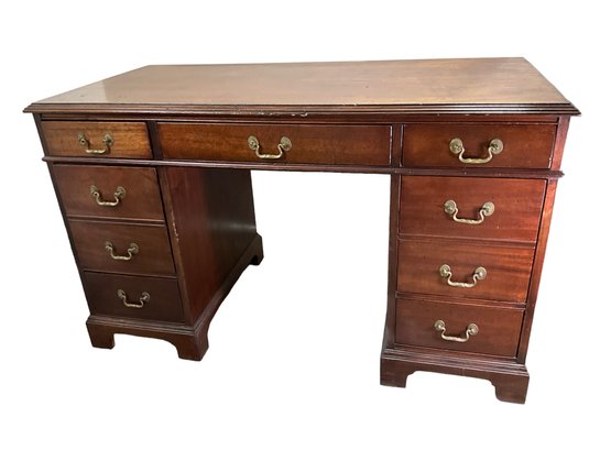Lot 13- Beautiful Quality Vintage Desk - Solid Wood - BRING HELP TO MOVE THIS