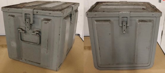 Lot 500- Lot Of 2 Metal Gray MK2 Heavy Military Ammo Ammunition Boxes