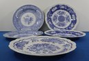 Lot 115-  Spode Blue Room Collection Regency Series Lot Of 5 Dinner Plates - New Old Stock