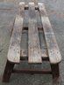 Lot 141- Antique Farm Rustic Wooden Slat  Bench