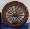 Lot 132- Mixed Primitive - Spinning Wheel - Irons - Mirror - Vase - Match Holders - Lobster Buoy