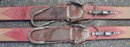 Lot 148- Antique Gregg Mfg Hickory Deluxe Wood Model Skis - Nice Rustic Cabin Decor