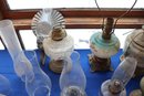 Lot 125- Oil Lamps - Lanterns - Hurricane Glass Globe Lot - Glass Chimneys - Lot Of 24