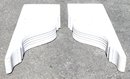 Lot 136- Vintage Architectural Salvage Large - 30 Inch - White Painted Wooden Corbels - Pair