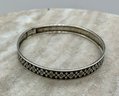 Lot 96- Sterling Silver Bangle Bracelet With Flowers