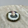 Lot 494- Victorian Hand Painted Girl Woman Portrait Brooch Pin