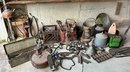 Lot 380 - Mystery Lot Of Rusty Gold - Garage Items - Metal - Cast Iron - Copper Kettle - Galvanized