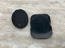Lot 555- Amazing! Victorian Jet Black Mourning Celluloid Carved Cameos - Lot Of 2