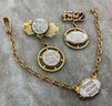 Lot 80- WOW! 1942 Revere Beach, Mass Souvenir Jewelry - White Enamel - 2 Pins And Bracelet