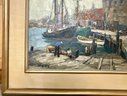 Lot 59- J. Jeffrey Grant (1883-1960) New England Harbor Scene Oil On Canvas Painting