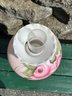 Lot 228- Gone With The Wind Style Hurricane Lamp - Hand Painted - Roses