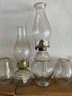 Lot 312- Oil Lamps And Globes - Lot Of 5