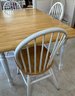 Lot 90- Oak And White Kitchen Set With Hideaway Leaf With 6 Chairs